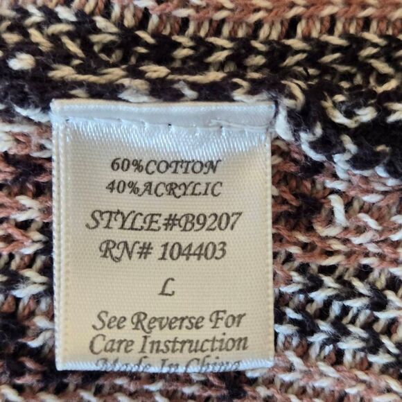 Blu Pepper Womens Aztec Print Open Front Draped Cardigan Sweater Large - Picture 6 of 10